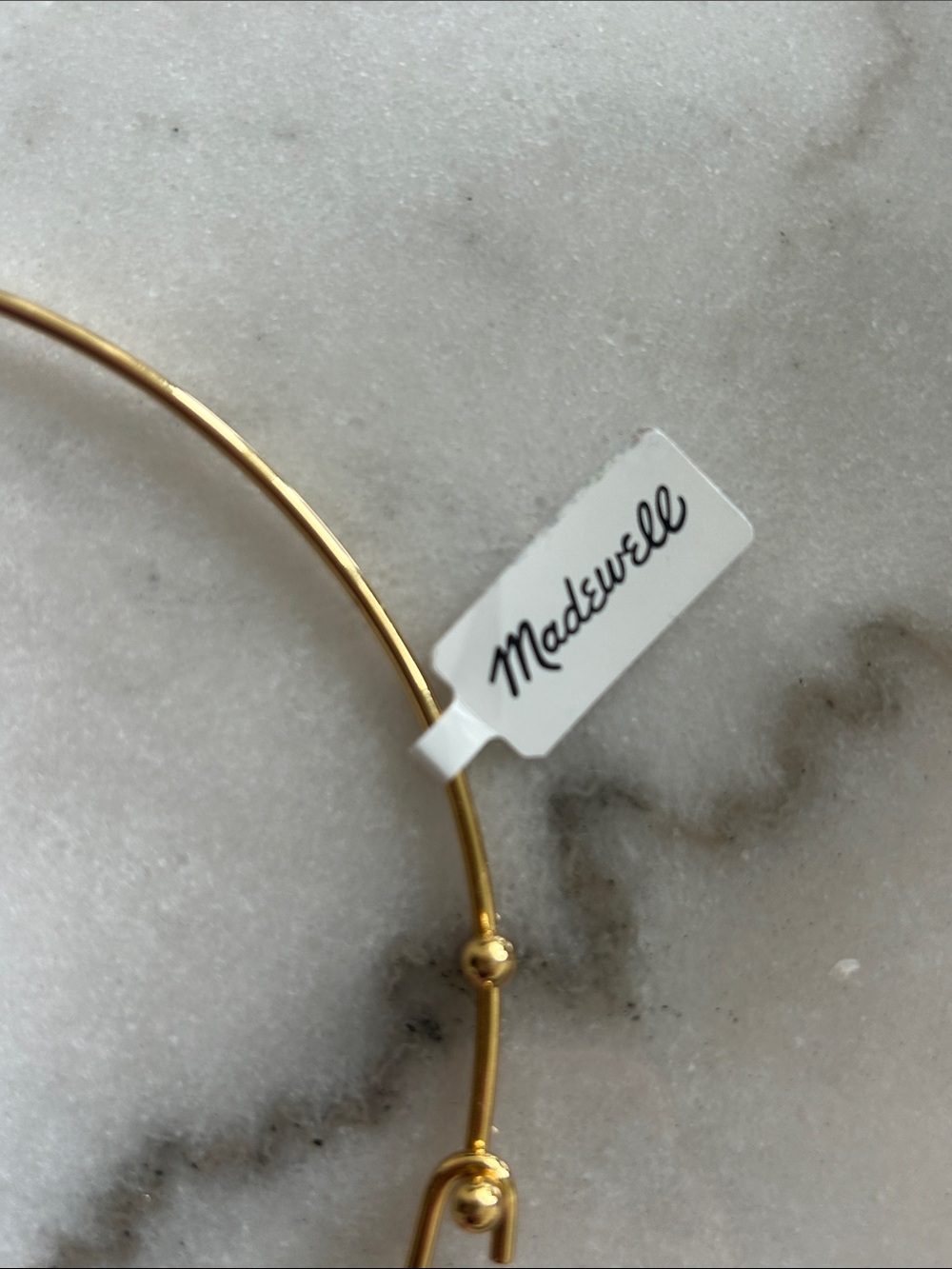 NWT Madewell Emerald-Cut Crystal Wire Choker Necklace - Picture 6 of 6